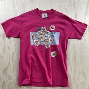 Vintage 90s Gopher Sport Shirt Womens Medium Pink Daisy Graphic Tee Made In USA